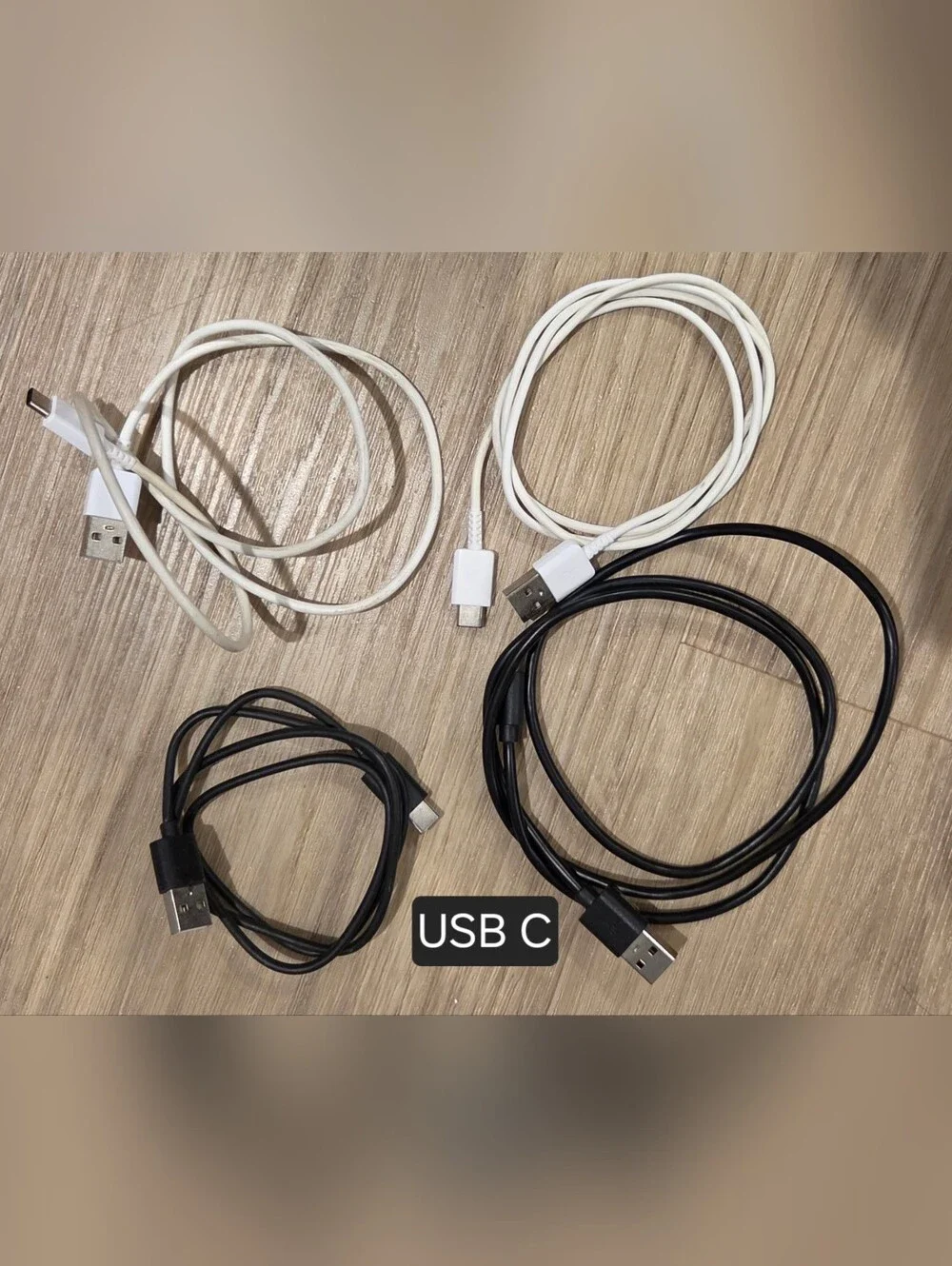 Lot Of 24 Cables USB Ethernet Phone USB-C Micro 3.0 Mini USB - Used, Untested